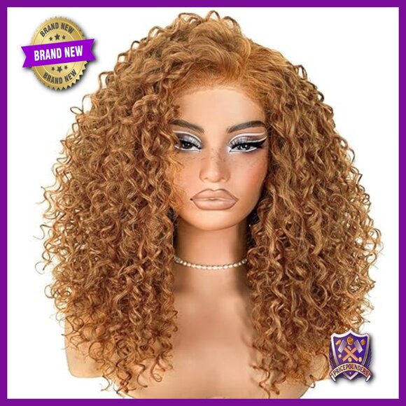 Glueless Pre-Plucked Synthetic HD Lace Frontal Wig 13x6 Kinky Curly main image 5